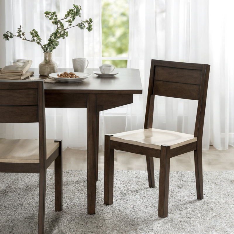 Two-Tone Solid Wood Dining Chair in Dark and Gray Finish