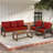 4-Piece 5-Person Solid Wood Outdoor Conversation Set -479156980