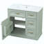 Meuble-lavabo de salle de bain avec lavabo, armoire avec 4 tiroirs, porte à fermeture en douceur et tablette réglable, lavabo en céramique, meuble-lavabo moderne pour l'organisation de la salle de bain-936644176-936644181