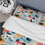 Ensemble de housse de couette géométrique rose et bleu 1970S-822936643