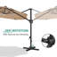 Parasol solaire en porte-à-faux 10 pi à DEL 10 pi, parasol décalé rotatif à 360 ° avec base inclinable et transversale, imperméable aux rayons UV pour la piscine sur le patio-434244739