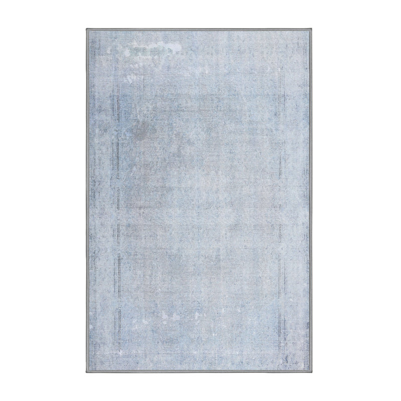 Tapis contemporain gris / blanc, Rectangle 8 pi x 12 pi