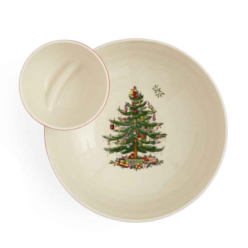 Arbre de Noël tartan 2 pièces Spode Chip & Dip 10 po