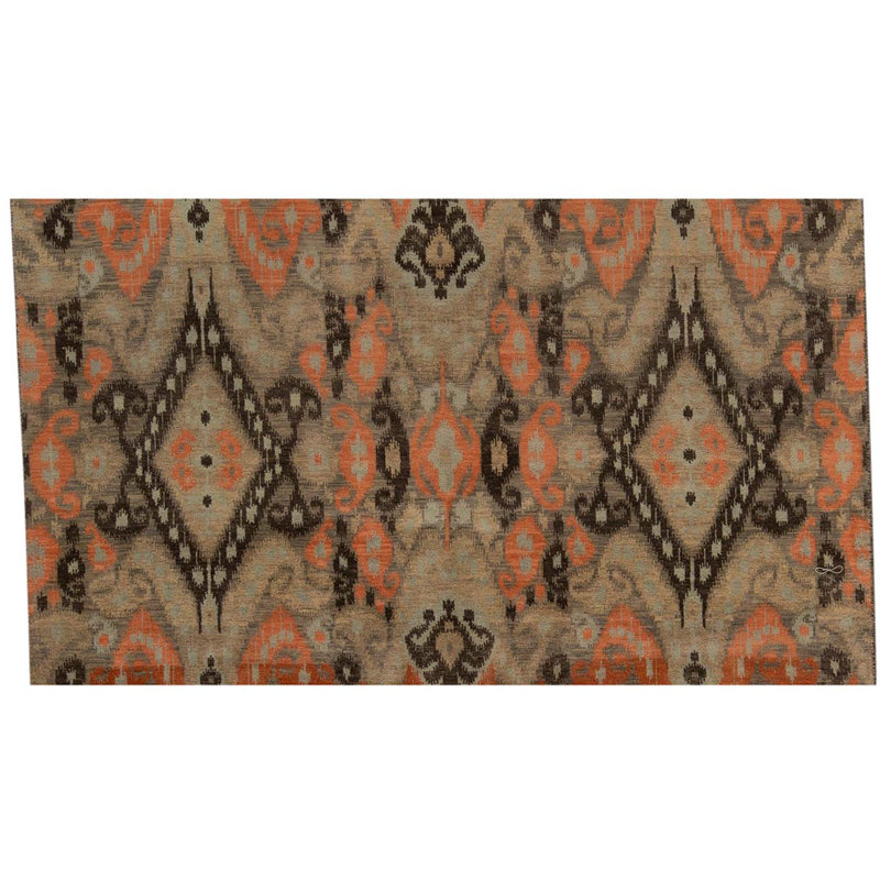 Ikat Area Rug in Brown/Orange/Dark
