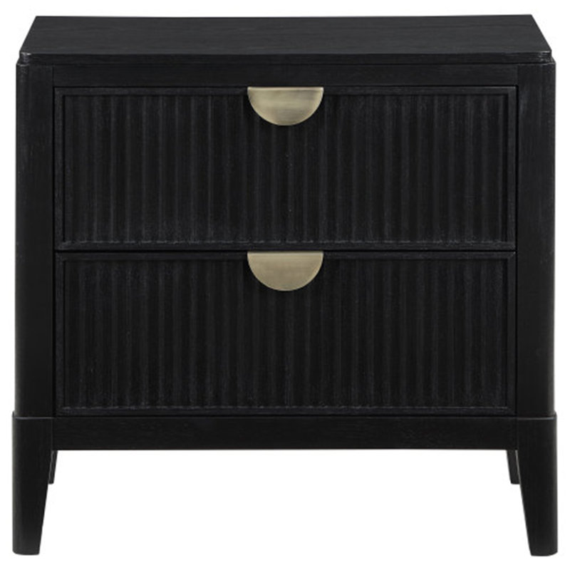 Mason Black Stylish 2-Drawer Nightstand