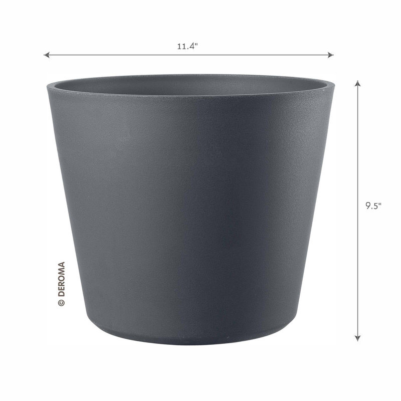 Raesha 11.4" Planter | Light Shock Resistant Plastic | Indoor/outdoor Pot For Patio/porch | Drain Plug | Trendy Planter For Plants, Flowers, Garden