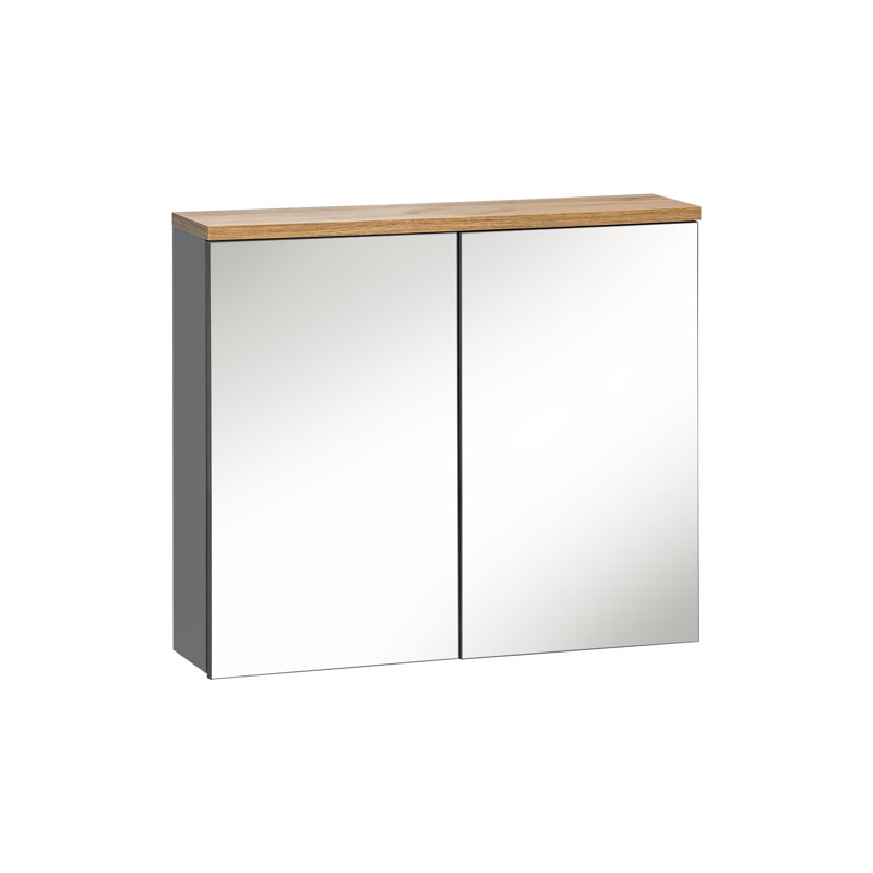 Iollan 800mm W 700mm H Surface Frameless Medicine Cabinet Mirror 2 Adjustable