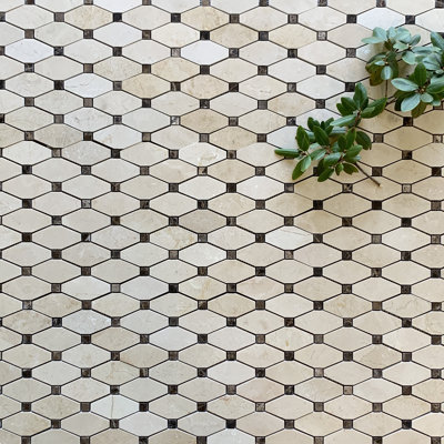 11 in. x 13.25 in. Glossy Marble Tile