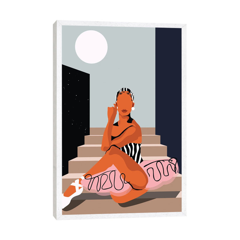 Ballet Noir - Print on Canvas, White Framed, 66.04 cm H x 45.72 cm W