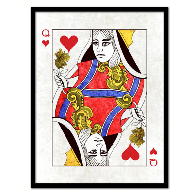 " Queen Heart Poker Decks of Vintage Cards " Graphic Art Print