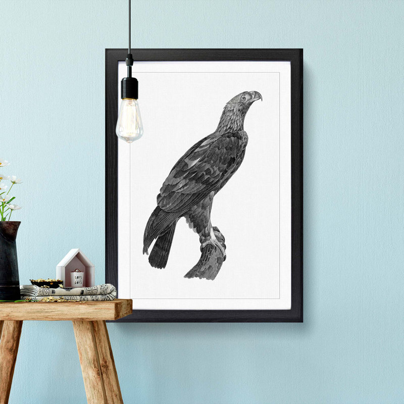 Eastern Imperial Eagle - Picture Frame Painting Print, 36cm H x 27cm W x 2cm D, Black Framed