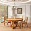 Table de salle à manger extensible ronde en bois d'hévéa, table de cuisine à longueur réglable de 47 à 59 pouces, pour la maison, le restaurant, le café et la conception compacte