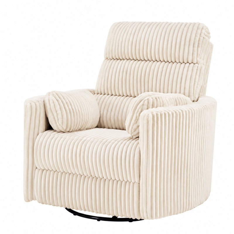 Fauteuil inclinable et oscillant moderne avec dossier et repose-pieds réglables, Beige