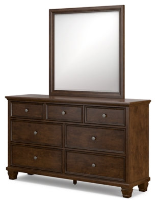 Commode et miroir Danabrin, Brun