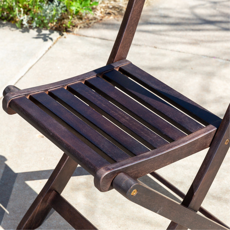 3-Piece Eucalyptus Bistro Set, Square, Espresso, Espresso