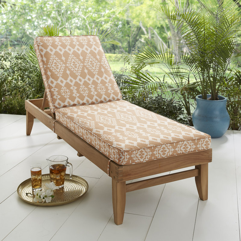 Coussin de chaise longue d'extérieur Pacheco, Orange / blanc, L 25,00 po x P 79,00 po