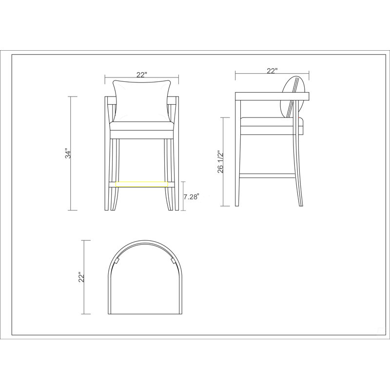 Tabouret de comptoir en bois