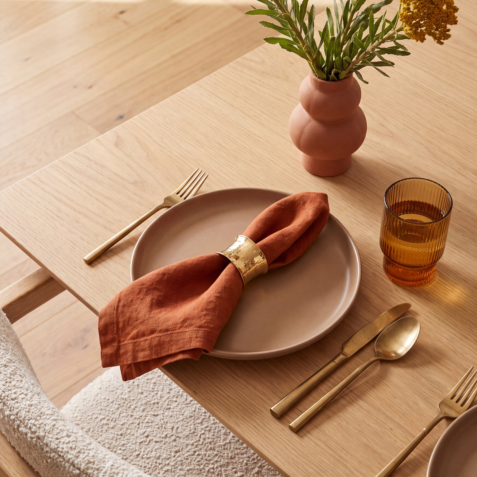 Brass Napkin Holder, Yellow