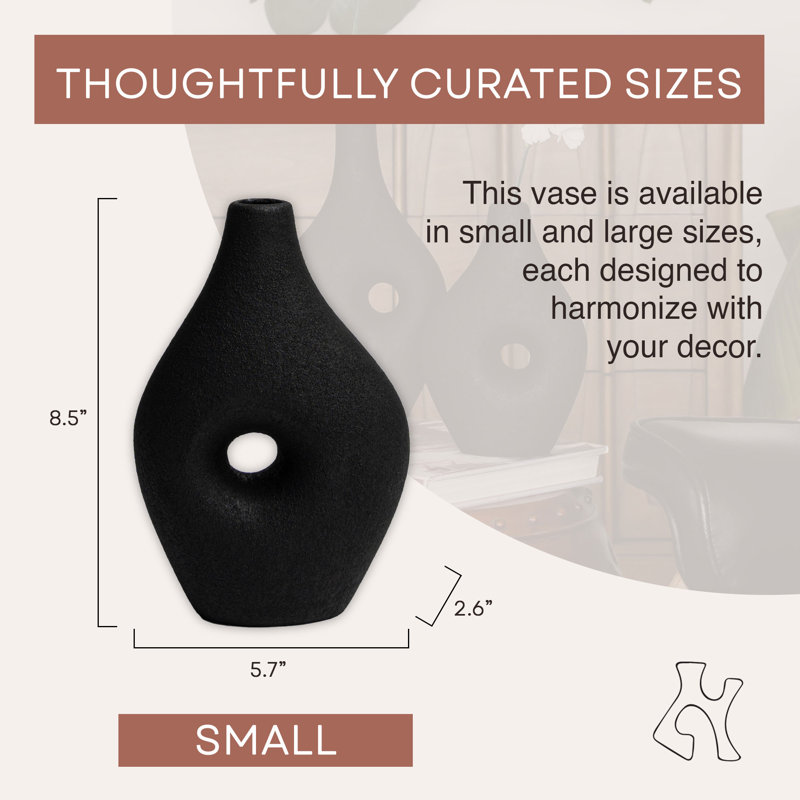 Villa Moda Silke Large Genie Decorative Modern Vase, 8.5" H x 2.6" W x 5.7" D