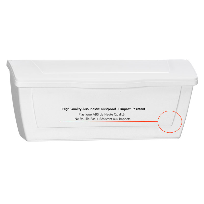 White Lockable Wall Mounted Plastic Mailbox