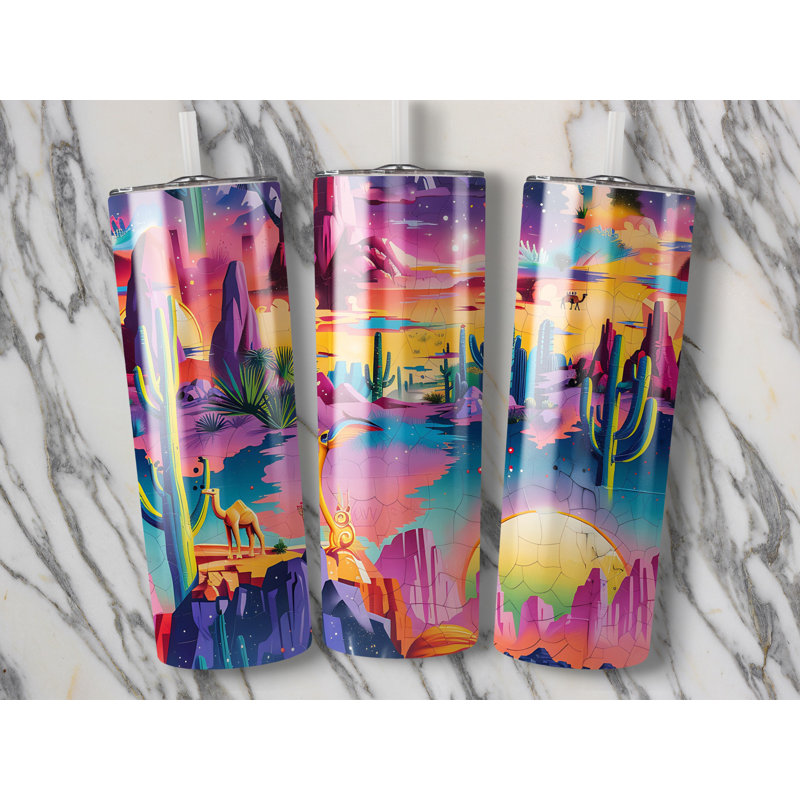 Choose Handmade Tumblers 591ml Vacuum Insulated Stainless Steel (18/8) Travel Tumbler with Straw
