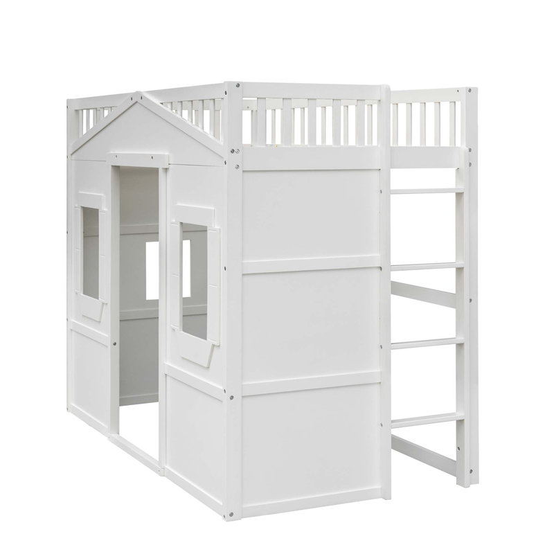 Lit mezzanine avec échelle House, Simple, Blanc