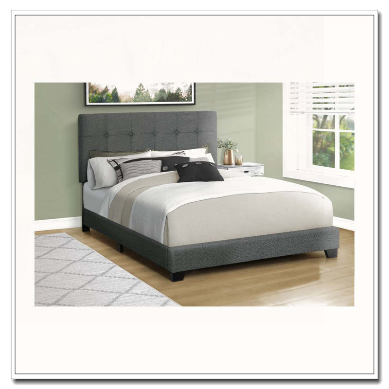 Boucle Upholstered Platform Bed
