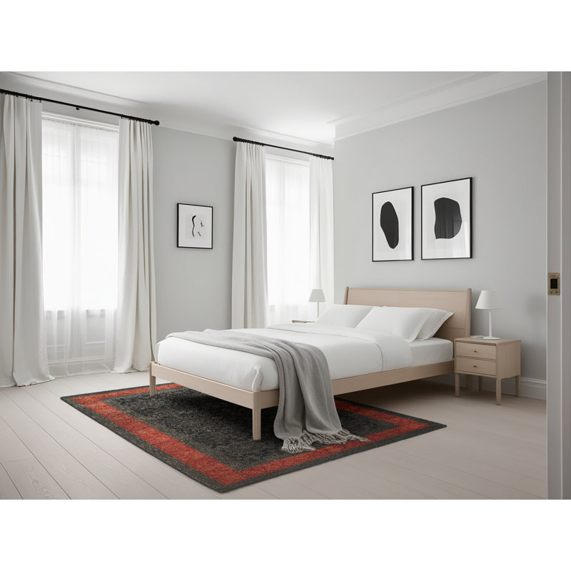 Tapis oriental noir Mannheim, Rectangle 5 pi x 7 pi