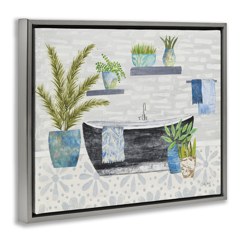  «Botanical Bath & Rustic Plants Floater», art mural sur toile par Courtney Prahl, H 17 po x l 21 po
