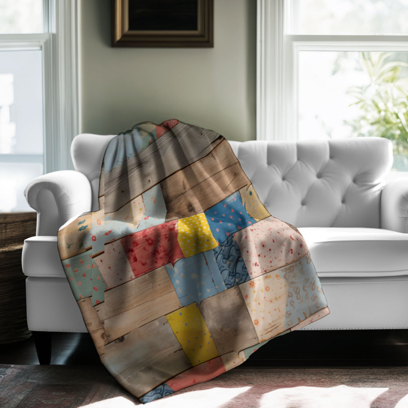 Wood Patchwork - 1 Piece Blanket, 60" L x 50" W
