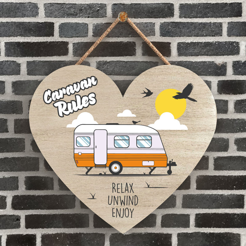 Caravan Rules - Print on MDF, 9cm H x 10cm W x 0.5cm D