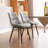 Emsley Faux Leather Upholstered Dining Chair Armless Side Chair with Metal Legs-1553213811