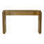 Table d'entrée avec grain de bois naturel, conception cannelée, plateau ovale et 2 tiroirs pour un décor moderne et fonctionnel-1010967361