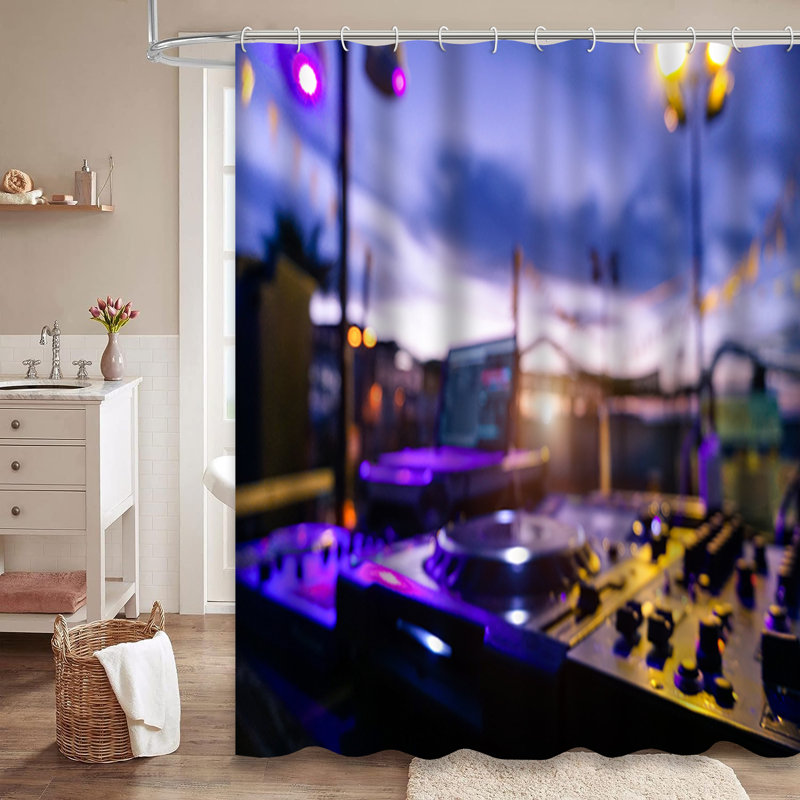 Rideau de douche avec 12 crochets Sound System, L 72 po x l 84 po