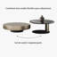 Ensemble de tables basses rondes en acier inoxydable et verre trempé-129461542