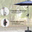 Parasol d'extérieur 7,5 pi avec nervures robustes, matériau imperméable, protection, pour divers cadres extérieurs bleu marine, auvent 180 g, inclinaison à bouton-poussoir, jardin idéal, terrasse, cour, bord de piscine