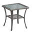 Ensemble de conversation 3 pièces, ensemble bistro de patio pivotant en osier, chaise berçante avec plateau en verre, gris