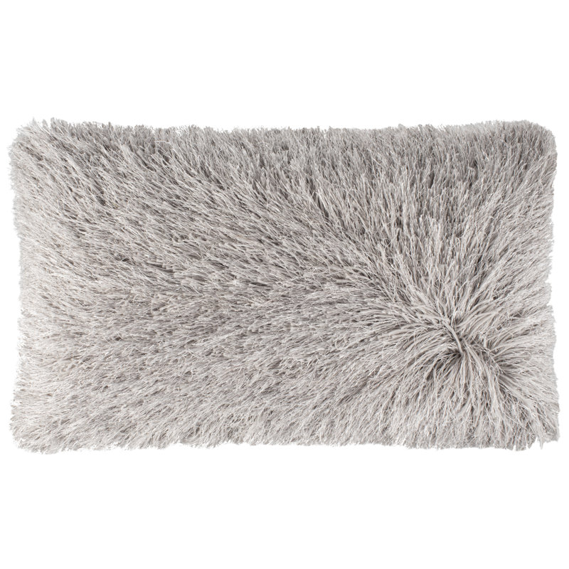  Pillow Cover and Insert, Metalic Silver, 14" H x 24" W x 2" D