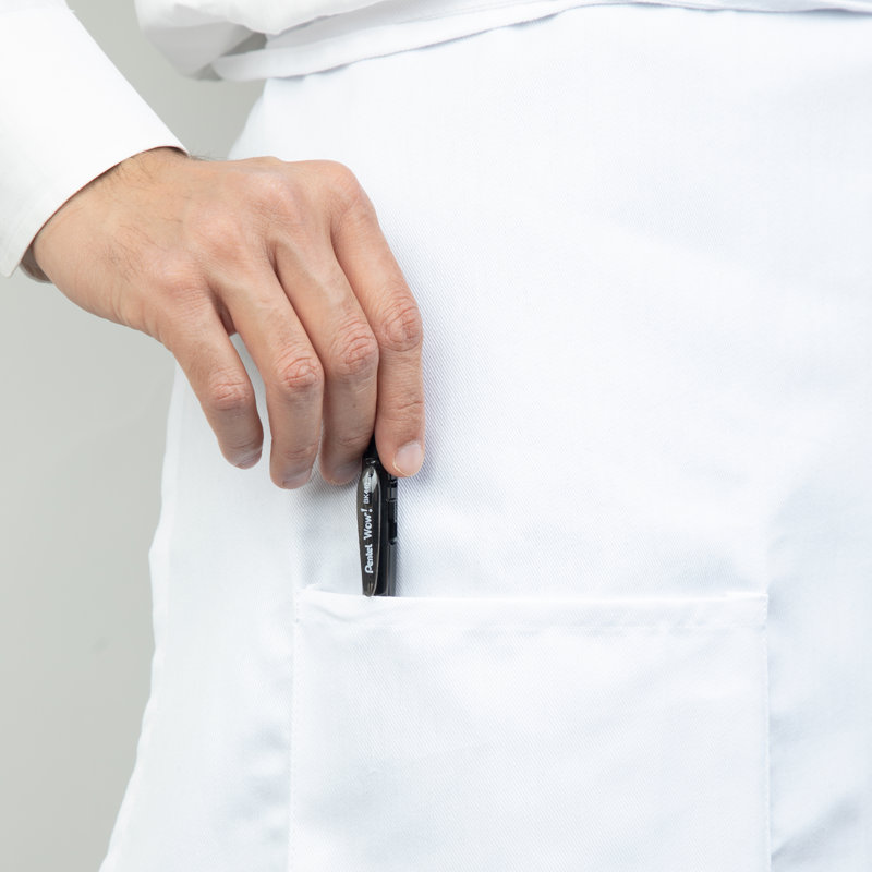 Striped Chef Apparel, White