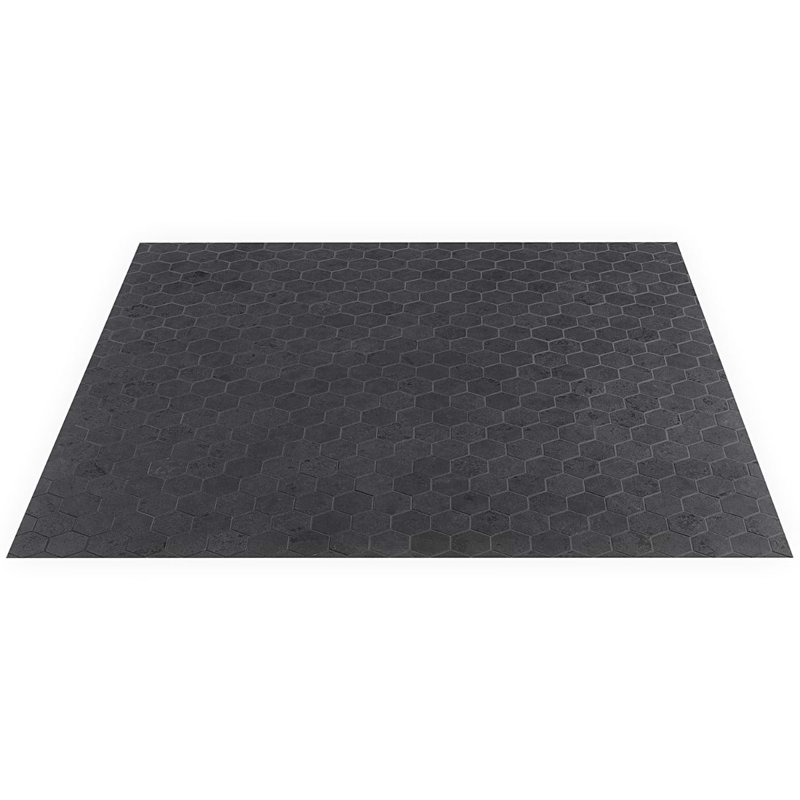 Portrait 2" Hexagon Matte Porcelain Mosaic Tile, Black Gold