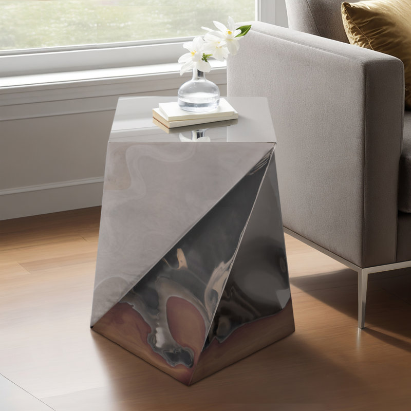 Table d'appoint en métal Modern Modern, Argent