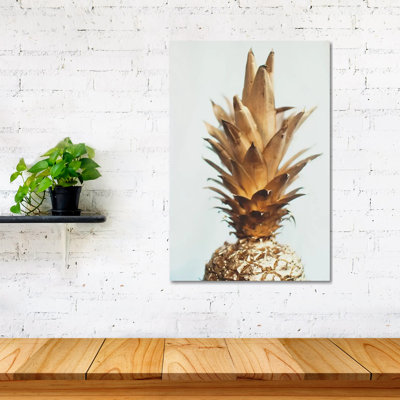 The Gold Pineapple Print On Acrylic Glass