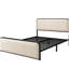 Structure de lit moderne en métal avec tête et pied de lit en tissu courbé, avec rangement sous le lit, lattes de lit en métal robustes-1923807008