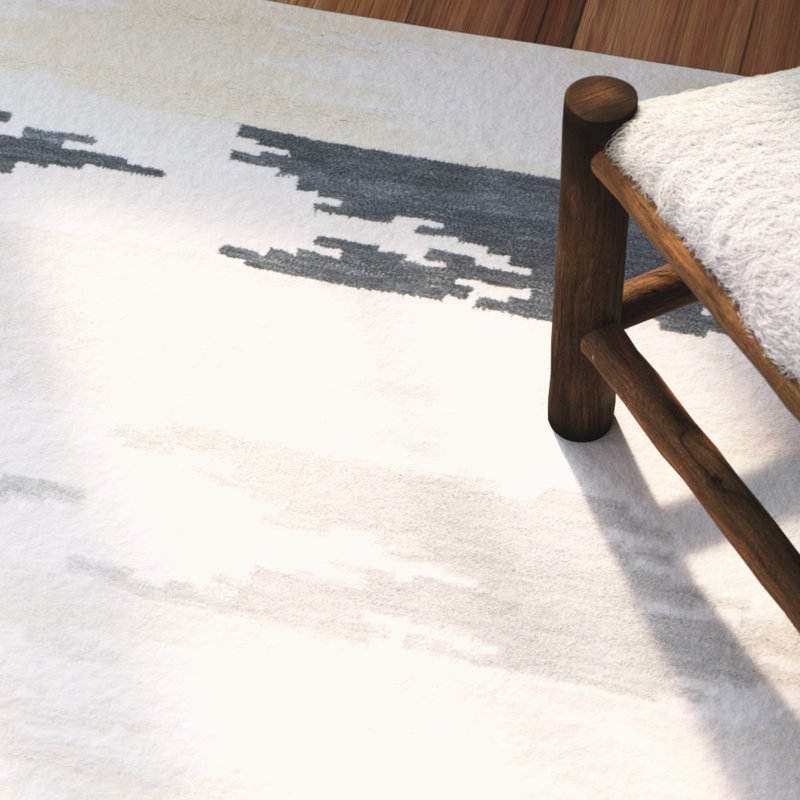 Mesa Verde Hand Tufted Wool And Viscose Abstract Rug, Rectangle 5' x 8'