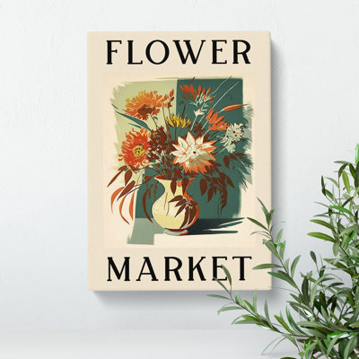 Antique Flower Market Exhibition No.11 - Wrapped Canvas