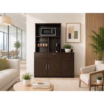 Commercial Grade Coffee Kitchen Lunch Room Cabinets Fully Assembled 54"W x 75"H  3 pc