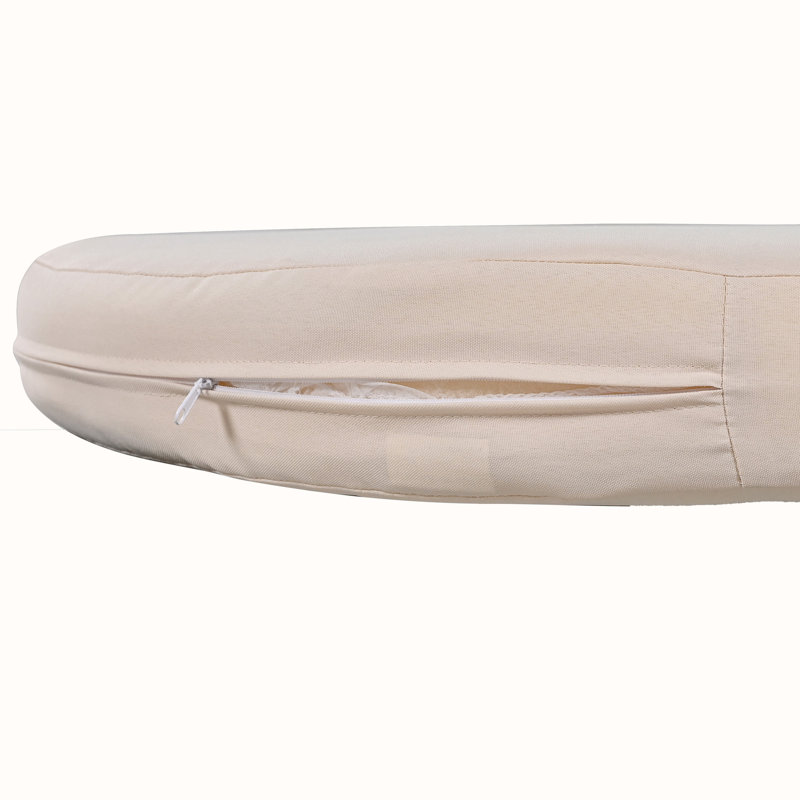 Chaise pivotante d'extérieur avec coussins, Naturel, Beige