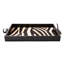 Leather Rectangle Tray W/ Zebra Inlay - Springbok Horn Handles
