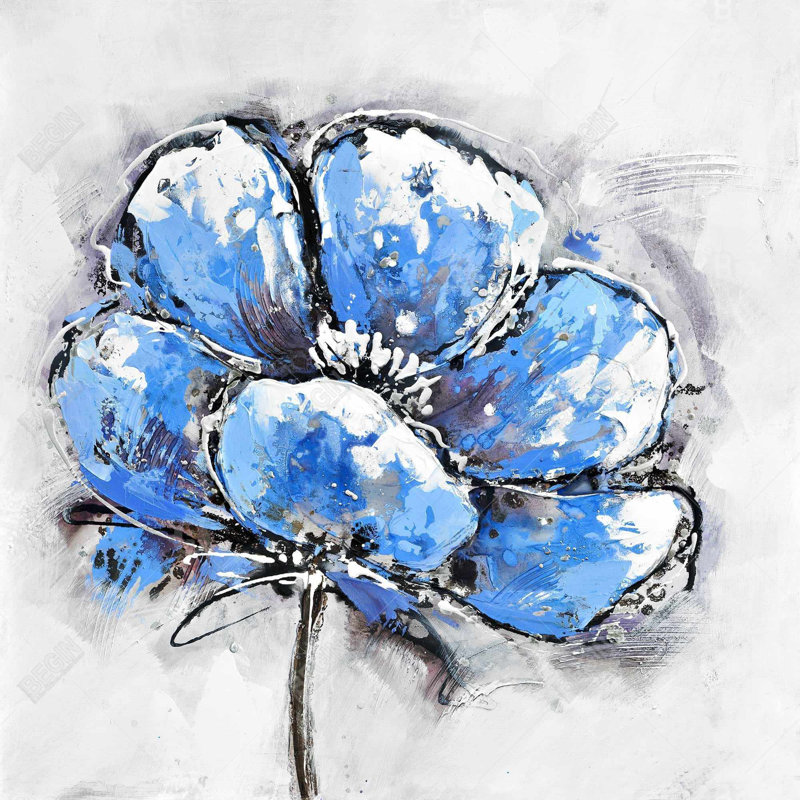 "Pétales bleus abstraits"