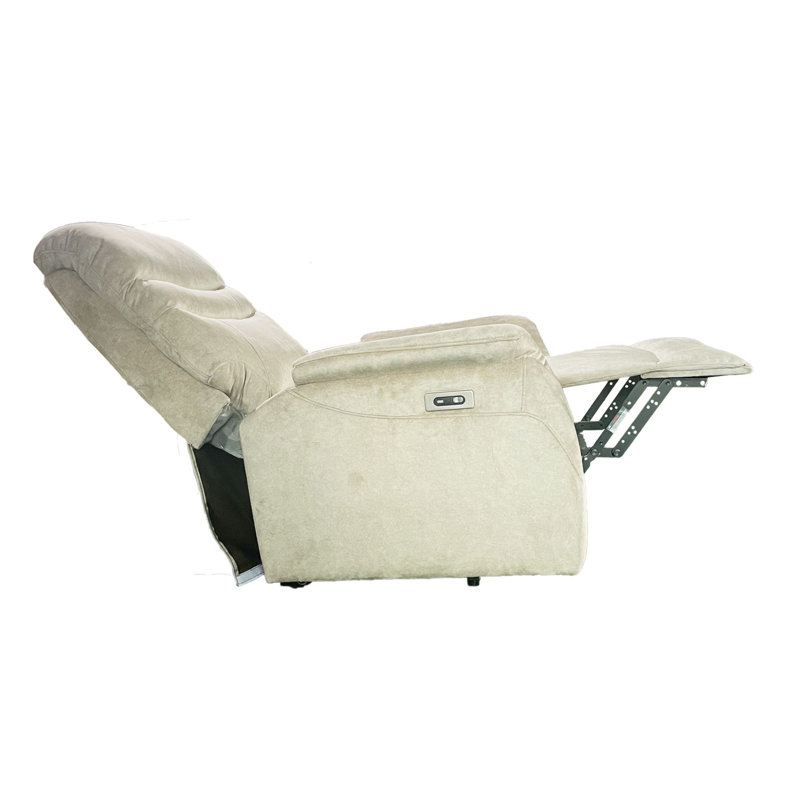 Fauteuil inclinable électrique en velours, Velours gris clair